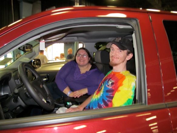 Chris and I testing out the 2014 Mobility SVM Silverado at the New York Metro Abilities Expo in May.